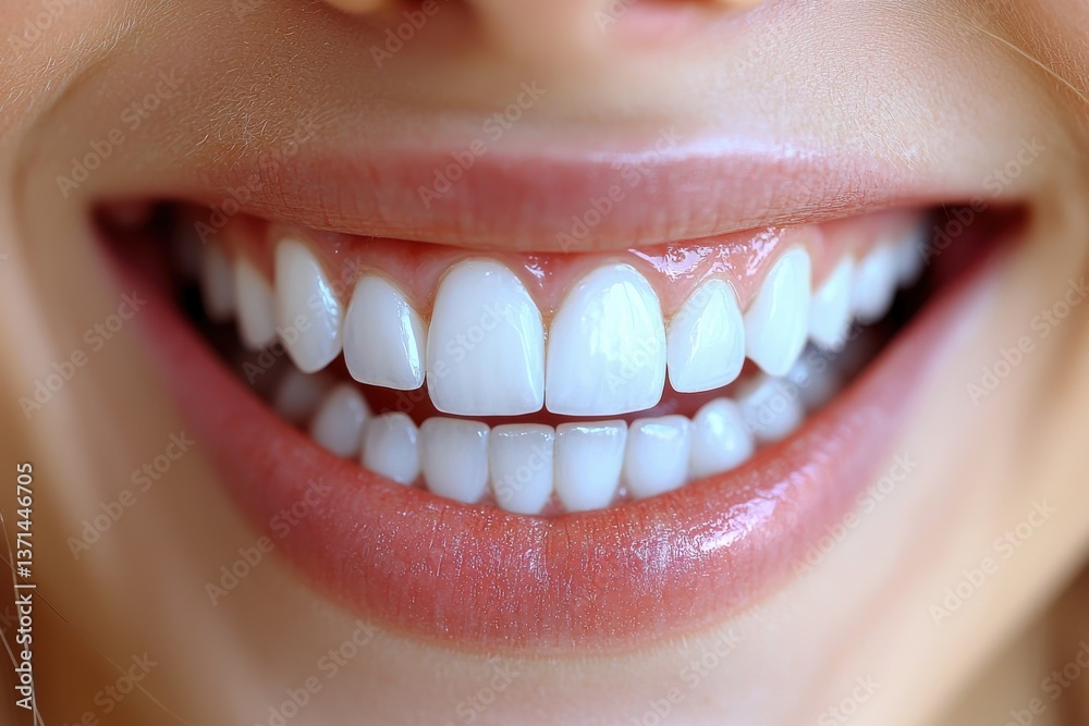 Fototapeta premium A woman with a white smile showing her teeth