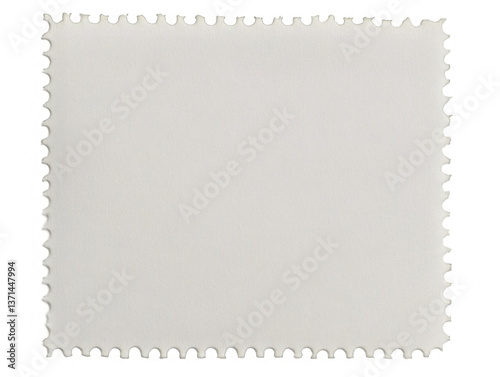 Blank postage stamp with empty paper design space on transparent background 

