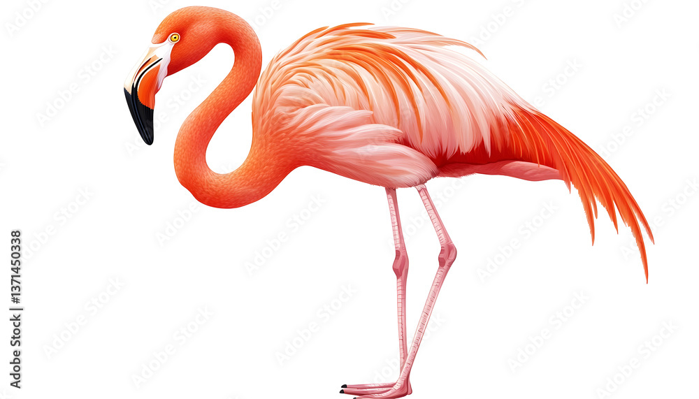 Fototapeta premium Colorful flamingo illustration , clipping path - 