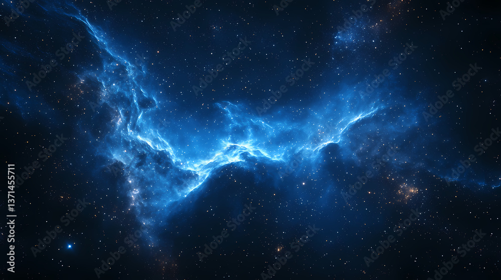 Fototapeta premium Nebula's Embrace: A stunning cosmic artwork displaying the vivid textures and colours of a distant nebula, radiating a sense of endless wonder and celestial beauty.
