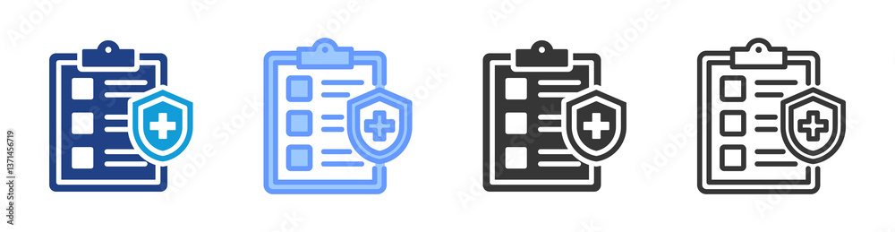 Fototapeta premium Safety Protocol icon set multiple style collection