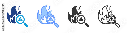 Risk Identification icon set multiple style collection