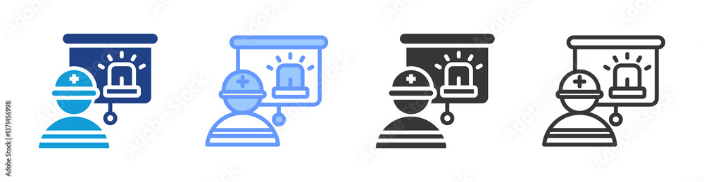 Emergency Training icon set multiple style collection Emergency Training icon set multiple style collection