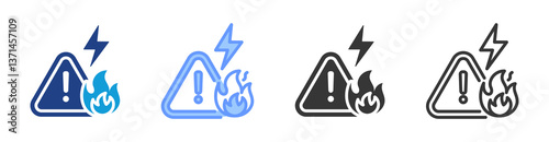 Crisis icon set multiple style collection