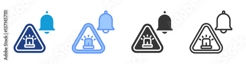 Emergency Notification icon set multiple style collection