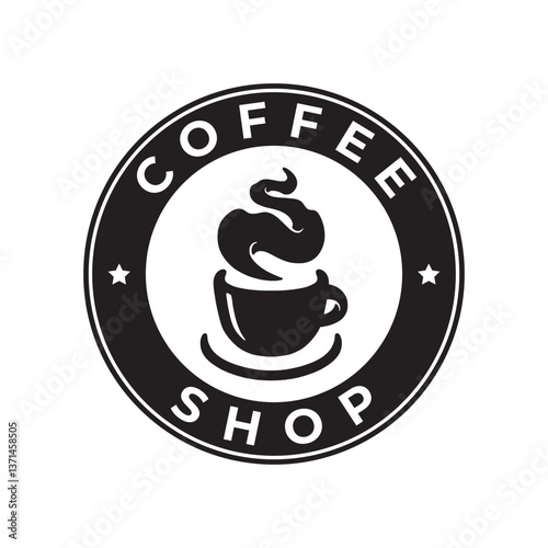 Coffee shop logo template design concept. Vintage coffee shop logo sign illustration, vector.