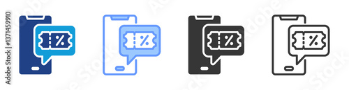 E Ticketing icon set multiple style collection