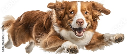 Happy Dog in Mid-Air Leap