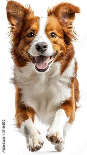 Happy Dog Running Studio Shot