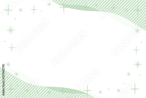 ポップでかわいいデザインのフレームイラスト　グリーン