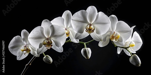 Obraz na płótnie Monochrome Orchid Photography: Elegant Black & White Floral Still Life w salonie