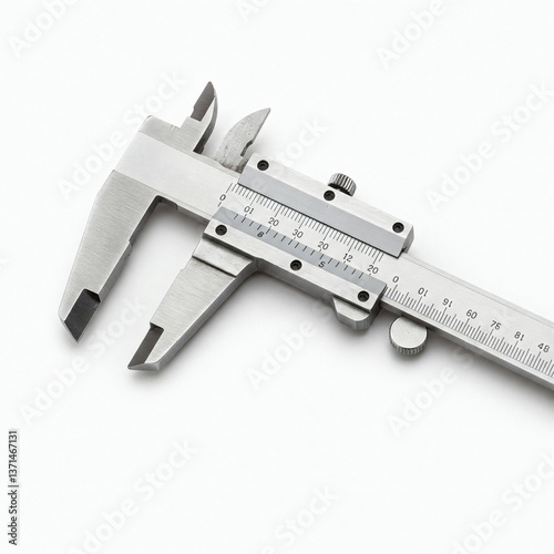 Vernier caliper isolated on white background front view