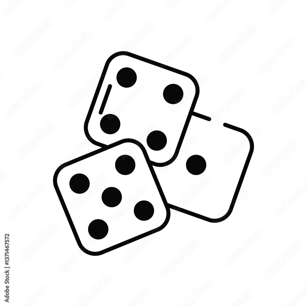 Dice vector icon stock illustration Dice vector icon stock illustration