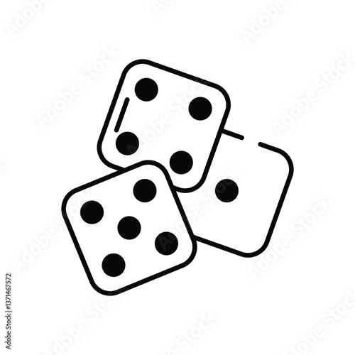 Dice vector icon stock illustration