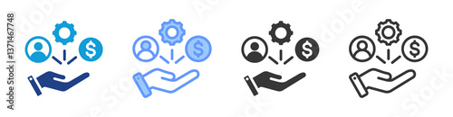Resource Allocation icon set multiple style collection