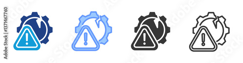 Disruption icon set multiple style collection
