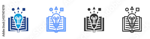 Blended Learning icon set multiple style collection