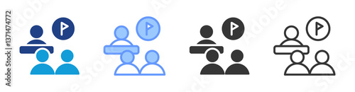 Mentoring Program icon set multiple style collection