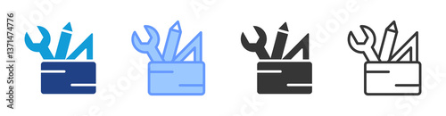 Training Materials icon set multiple style collection