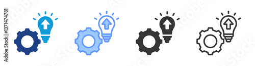Improvement icon set multiple style collection