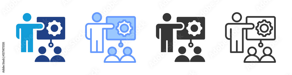 Training icon set multiple style collection Training icon set multiple style collection