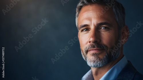 Business leadership portrait professional setting image of a modern executive indoor environment close-up view confidence and success