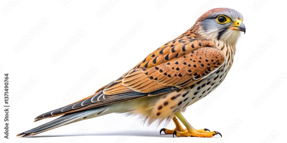 Fototapeta premium Kestrel Bird Photography: High-Resolution Image of a European Kestrel Isolated on a Background