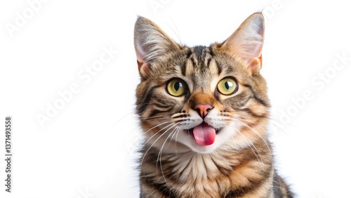 Funny Cat Sticking Tongue Out, Silly Cat Face, Cute Kitty Photo, Playful Feline Image, Pet Photography
