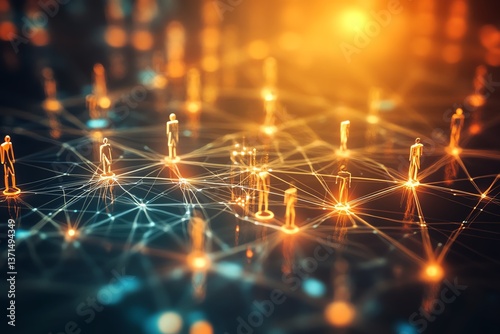 Business network concept Human resourcesSentence generation AI concept Wide angle visual for banners or advertisements