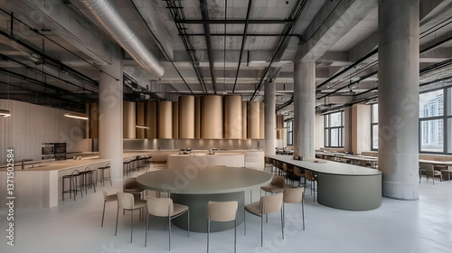 Modern Restaurant Interior with Tables Chairs and Minimalist Design