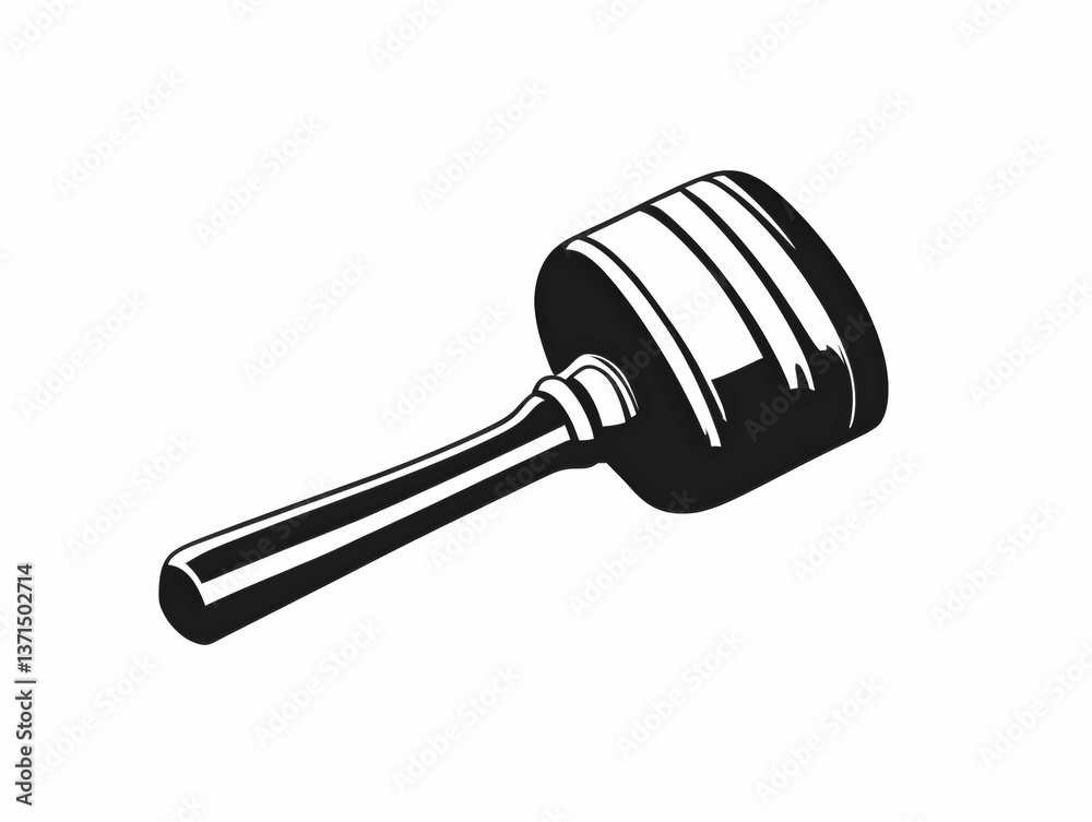 Monochrome Hammer Illustration on White Background Isolated Tool Image Monochrome Hammer Illustration on White Background Isolated Tool Image