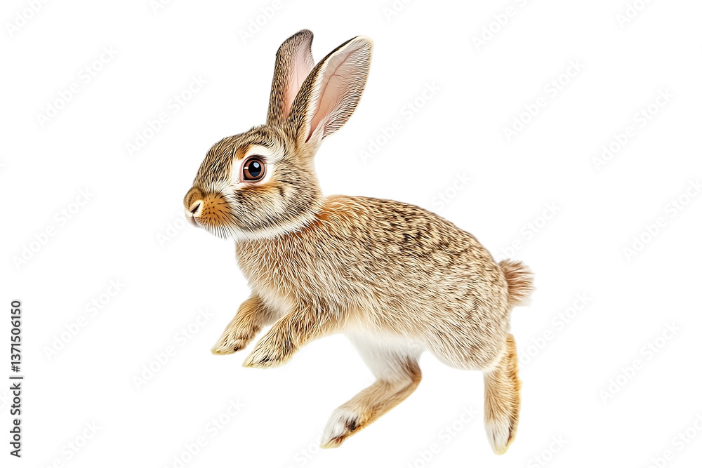 Fototapeta premium Agile movement captured mid-air Isolated on white background or PNG background .