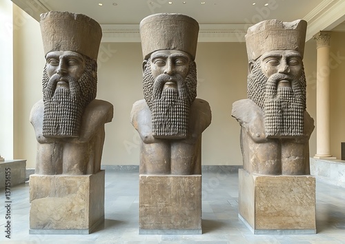 Ancient Kings' Statues in Museum Hall