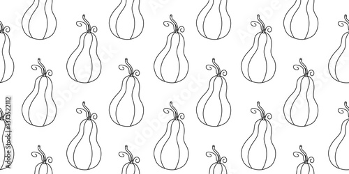 Pattern of hand-drawn pears on a white background in a creative design