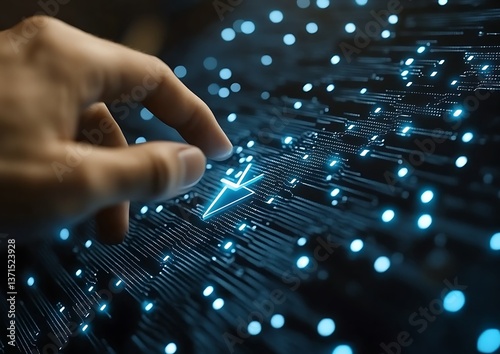 Hand Touching Digital Circuit