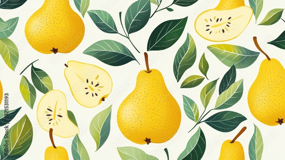 Obraz premium Delightful pear motifs to brighten up children's spaces.