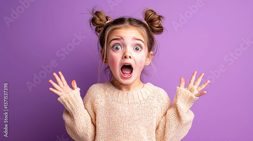 Astonished Little Girl: A Captivating Portrait of Childlike Wonder