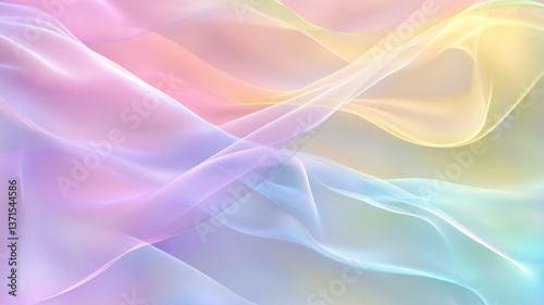 Ethereal Pastel Gradient Background with Flowing Ribbon Texture