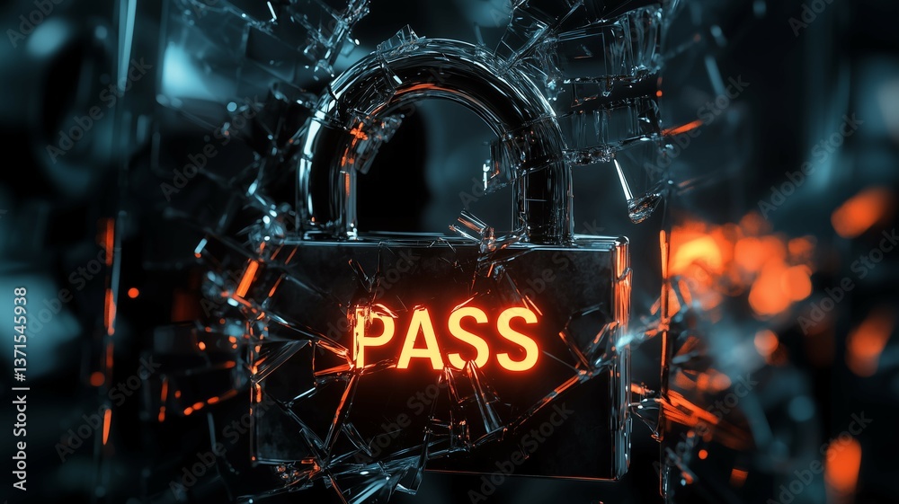 Obraz premium セキュリティを突破して情報を盗むハッカー