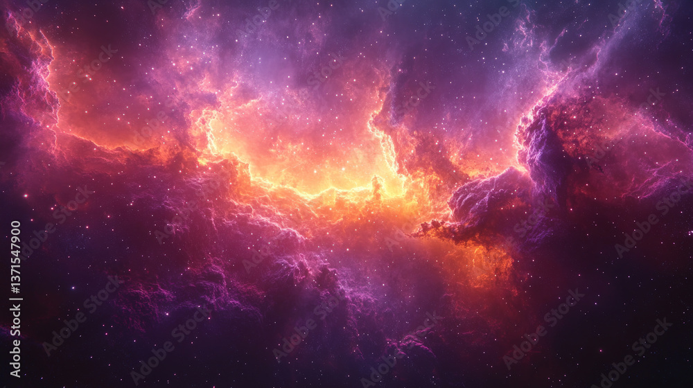 Fototapeta premium Colorful Nebula Space Background with Glowing Clouds 