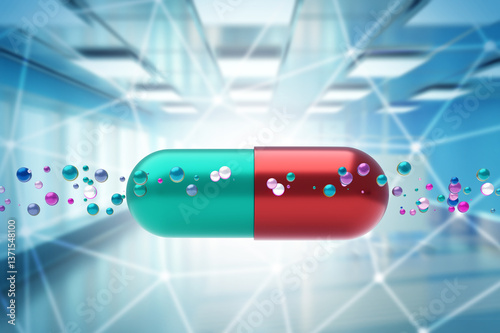 Capsule with medicine. Pill...