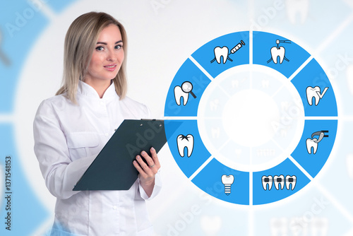 Woman dentist. Dental treat...