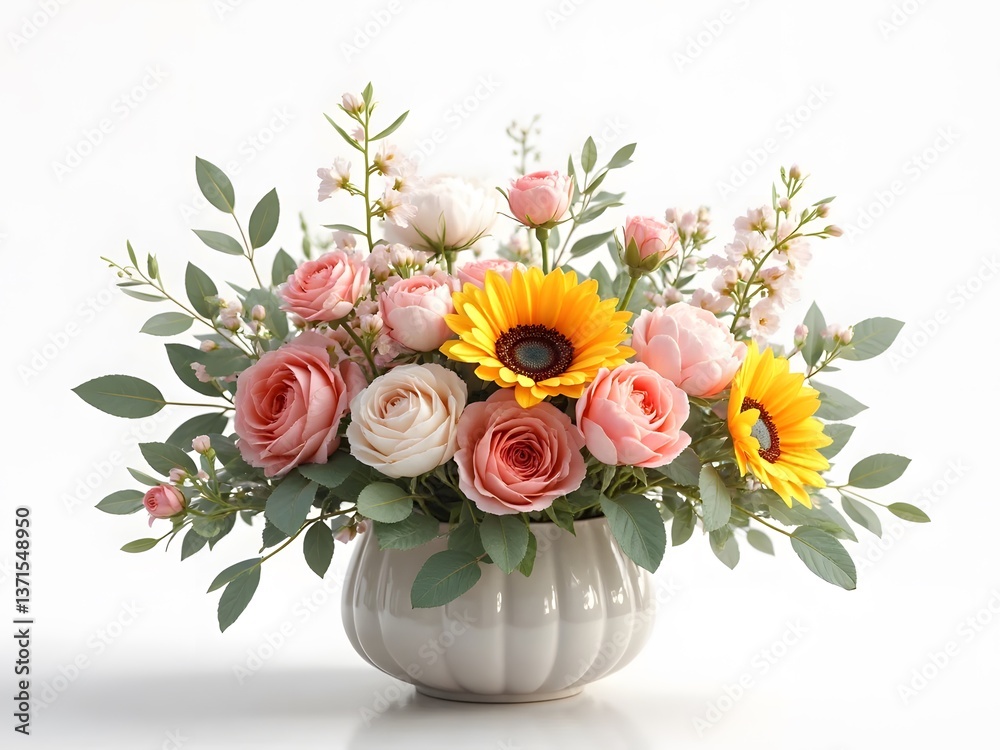 a vase with beautiful colorful flowers on a white background a vase with beautiful colorful flowers on a white background
