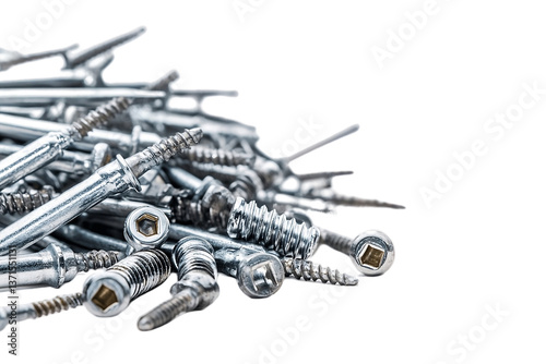 Sturdy fasteners for secure assembly Isolated on white background or PNG background . photo
