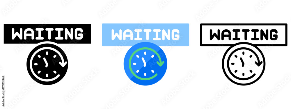Waiting Web Interface Button Icon, Collection of Line, Glyph and Flat, Line, Glyph, Flat, Set of Line Glyph and Flat Icon Waiting Web Interface Button Icon, Collection of Line, Glyph and Flat, Line, Glyph, Flat, Set of Line Glyph and Flat Icon