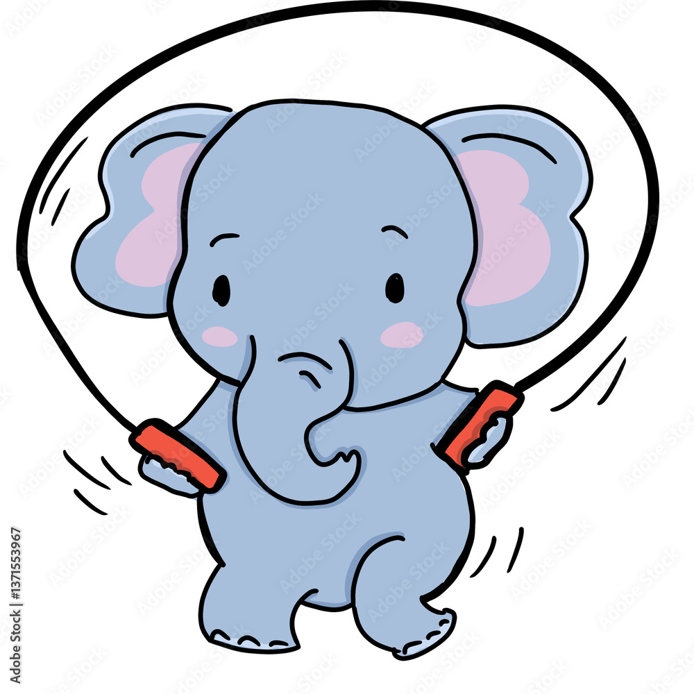 Naklejka premium Elephant exercise