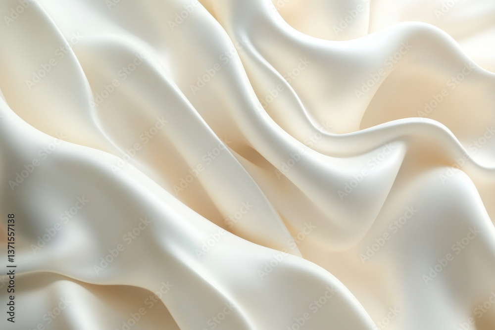 Creamy silk drapes in soft, flowing waves Creamy silk drapes in soft, flowing waves