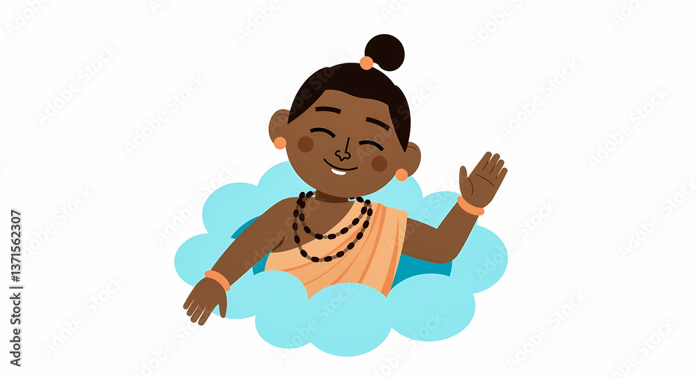 joyful young boy in robe smiling and waving joyful young boy in robe smiling and waving