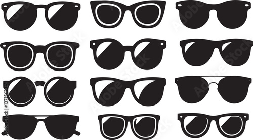 Vector Illustration of a Sunglasses and Glasses Set