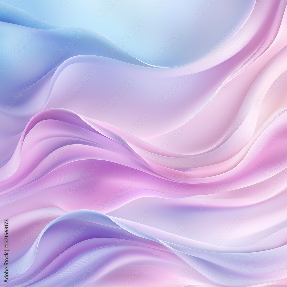 Fototapeta premium Fluid Abstract Waves with Soft Pastel Hues
